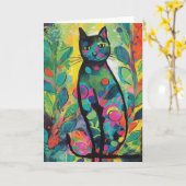 Katten in kleurrijk Abstract Oerwoud Kaart (Gele Bloem)