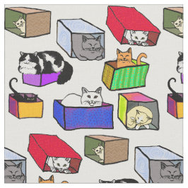 Katten in kleurrijke dozen stof