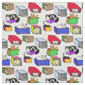 Katten in kleurrijke dozen stof (Swatch)