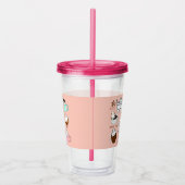 Katten in koffiekopjes acryl drinkbeker (Rechts)