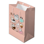 Katten in koffiekopjes medium cadeauzakje (Voorkant Gekanteld)