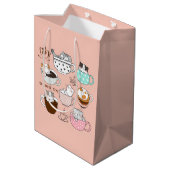 Katten in koffiekopjes medium cadeauzakje (Achterkant Gekanteld)
