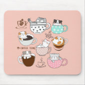 Katten in koffiekopjes muismat (Voorkant)