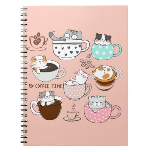 Katten in koffiekopjes notitieboek