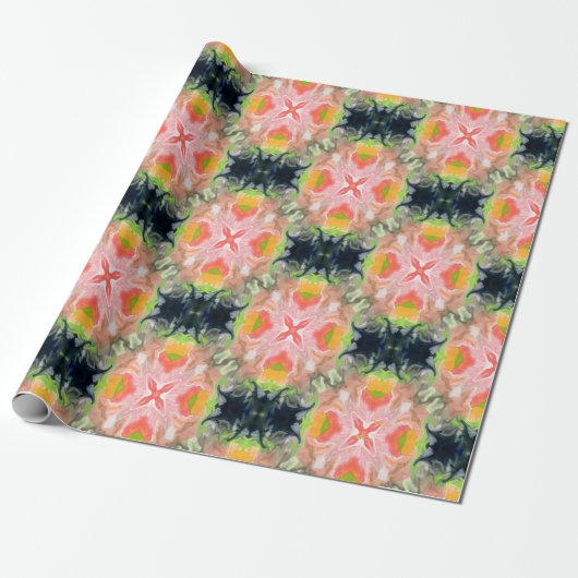 Katten in levende koraal... cadeaupapier (Uitgerold)