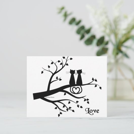 Katten in liefde briefkaart (Staand voorkant)
