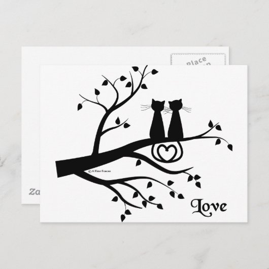 Katten in liefde briefkaart (Voorkant / Achterkant)