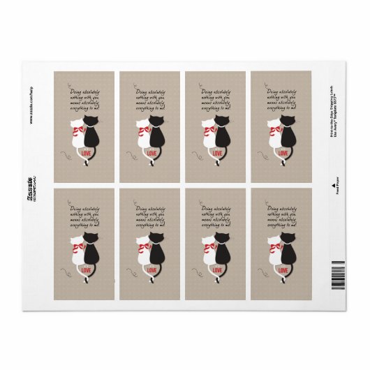 Katten in liefde etiket (Full Sheet)