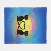 Katten in liefde fleece deken (Voorkant (Horizontaal))