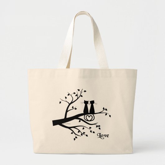 Katten in liefde grote tote bag (Voorkant)