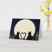 Katten in liefde kaart (Gele Bloem)