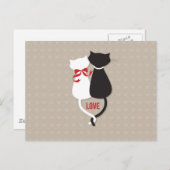 Katten in liefde Omringd door harten Briefkaart (Voorkant / Achterkant)