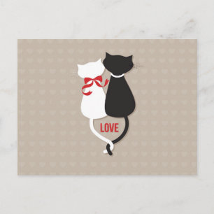 Katten in liefde Omringd door harten Briefkaart