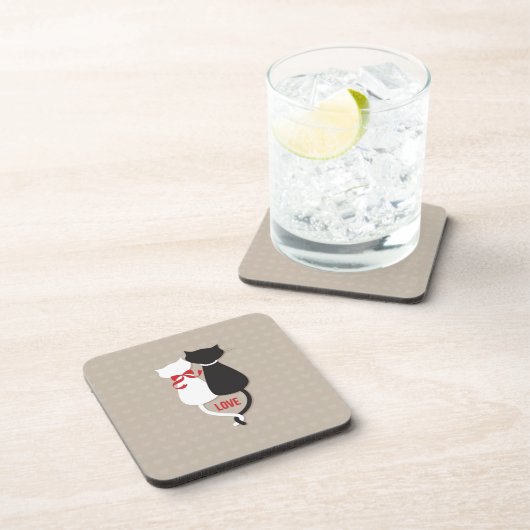 Katten in liefde Omringd door harten Drankjes Onderzetter (Rechterzijde)