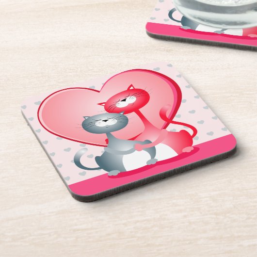 Katten in liefde, onderzetter (Linkerzijde)