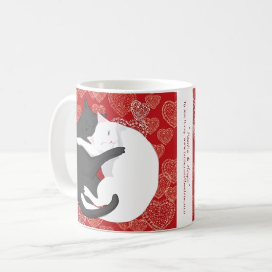 Katten in liefde: Paulie & Angie.. Lovers Koffiemok (Voorkant links)