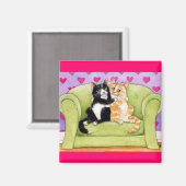 Katten in liefde schattige magneet (Voorkant / Achterkant)
