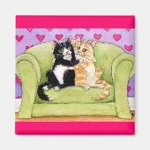 Katten in liefde schattige magneet (Voorkant)