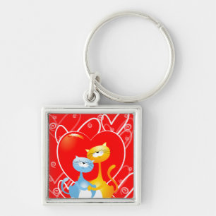 Katten in liefde, sleutelhanger