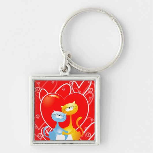 Katten in liefde, sleutelhanger (Voorkant)