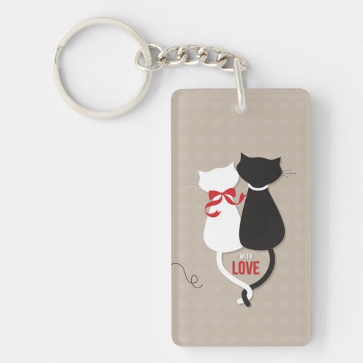 Katten in liefde sleutelhanger (Voorkant)