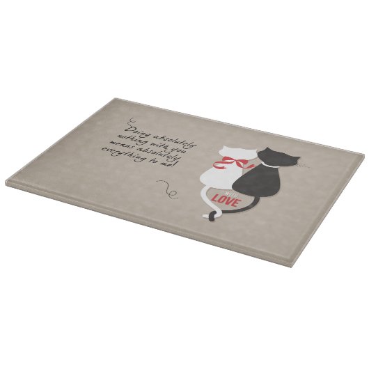 Katten in liefde snijplank (Hoek)