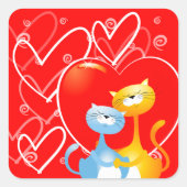 Katten in liefde, sticker (Voorkant)