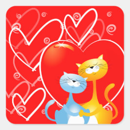 Katten in liefde, sticker