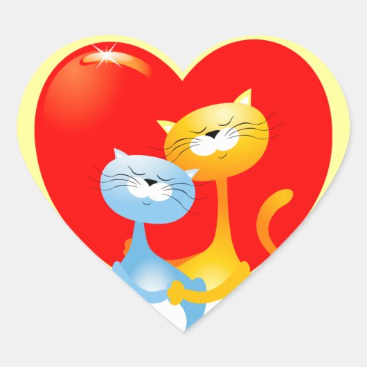 Katten in liefde, sticker (Voorkant)
