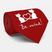 Katten in liefde stropdas (Opgerold)