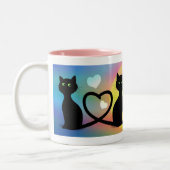 Katten in liefde tweekleurige koffiemok (Links)