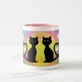 Katten in liefde tweekleurige koffiemok (Center)