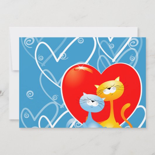 Katten in liefde, uitnodiging (Voorkant)