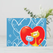 Katten in liefde, uitnodiging (Staand voorkant)