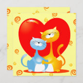 Katten in liefde, uitnodiging (Voorkant / Achterkant)