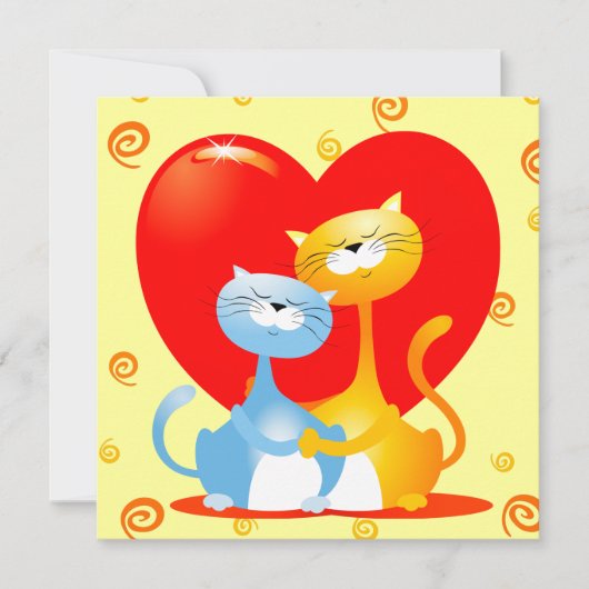 Katten in liefde, uitnodiging (Voorkant)