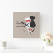 Katten in liefde vierkante klok (Huis)
