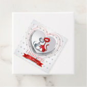 Katten in liefde voor hart bedankjes labels (In situ)