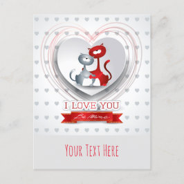 Katten in liefde voor hart briefkaart