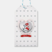 Katten in liefde voor hart cadeaulabel (Voorkant)