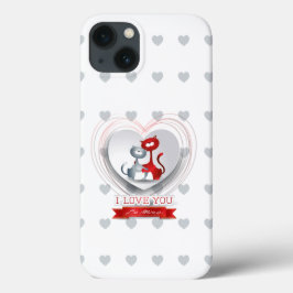 Katten in liefde voor hart Case-Mate iPhone case