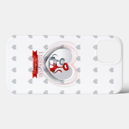 Katten in liefde voor hart Case-Mate iPhone case (Achterkant (horizontaal))
