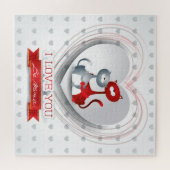 Katten in liefde voor hart legpuzzel (Horizontaal)