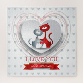 Katten in liefde voor hart legpuzzel