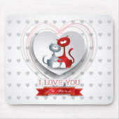 Katten in liefde voor hart muismat (Voorkant)