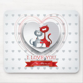 Katten in liefde voor hart muismat