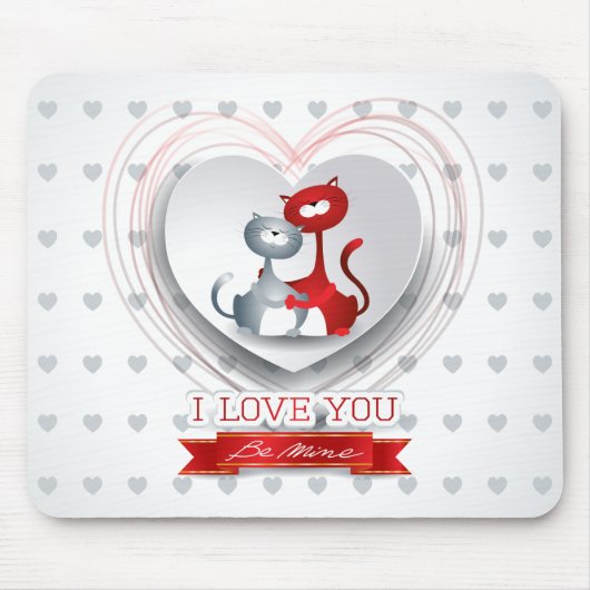 Katten in liefde voor hart muismat (Voorkant)