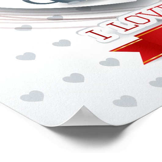 Katten in liefde voor hart poster (Hoek)