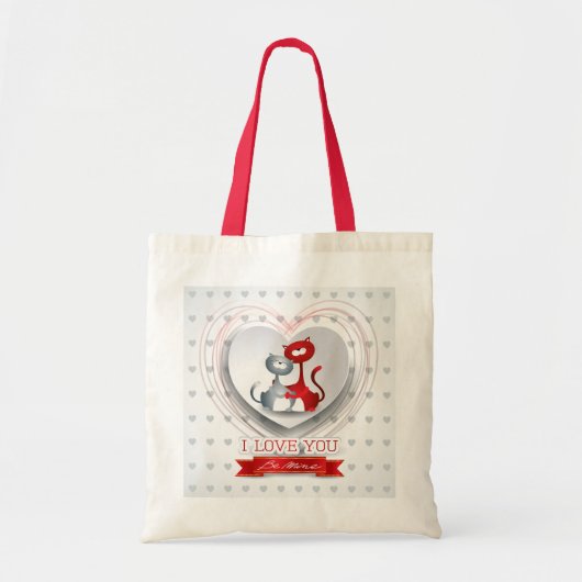 Katten in liefde voor hart tote bag (Voorkant)