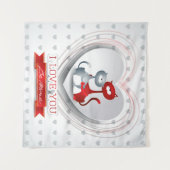 Katten in liefde voor hart wandkleed (Voorkant (horizontaal))